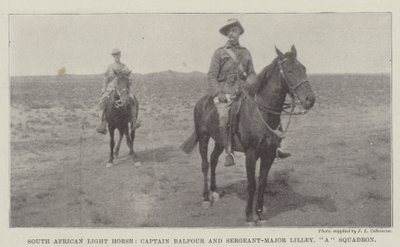 Sydafrikansk lätt häst, kapten Balfour och sergeant-major Lilley, en skvadron av English Photographer