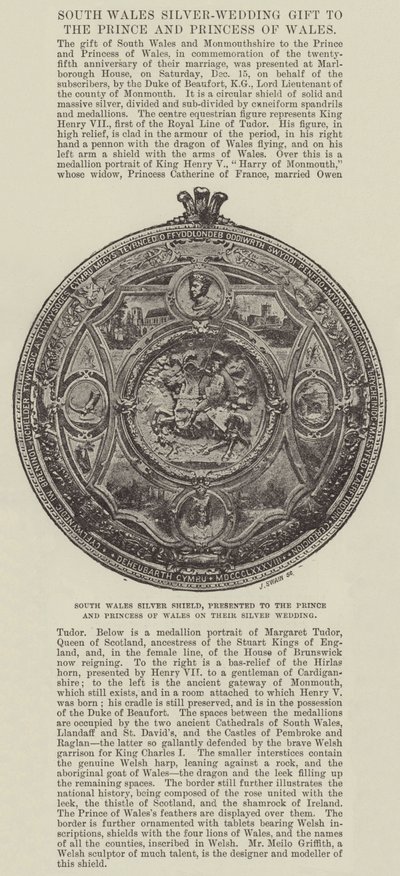 South Wales Silver Shield, presenterad för prinsen och prinsessan av Wales på deras silverbröllop av English Photographer