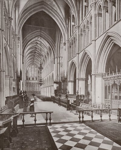 Southwark Cathedral, Choir and Nave, med utsikt mot väster av English Photographer