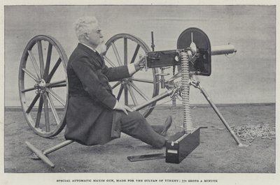 Special Automatic Maxim Gun, gjord för Sultanen av Turkiet, 770 Shots a Minute (s/v foto) av English Photographer