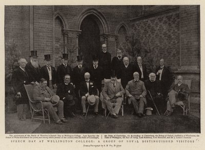 Taldag på Wellington College, en grupp av kungliga framstående besökare av English Photographer