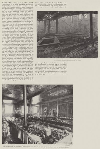 Spurgeons Tabernacle brann ner av English Photographer