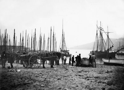 St Ives hamn blickar mot Carbis Bay, ca 1880-99 av English Photographer