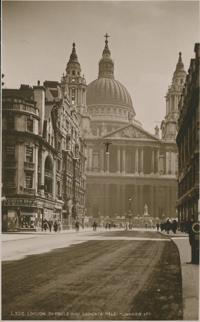 St Pauls Cathedral och Ludgate Hill, London av English Photographer