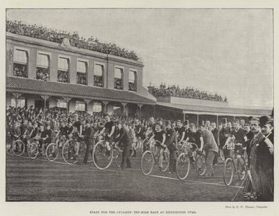 Start för Cyclists Ten-Mile Race på Kennington Oval av English Photographer