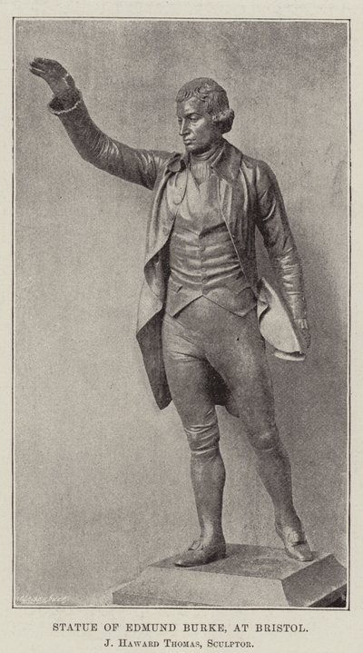 Staty av Edmund Burke, i Bristol, J Haward Thomas, skulptör av English Photographer