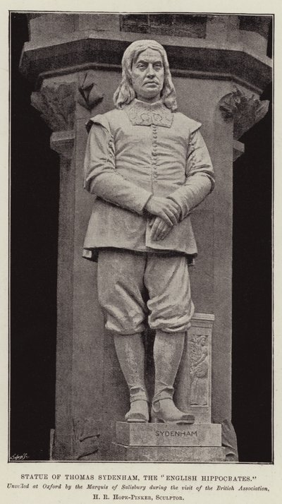Staty av Thomas Sydenham, den engelska Hippokrates av English Photographer