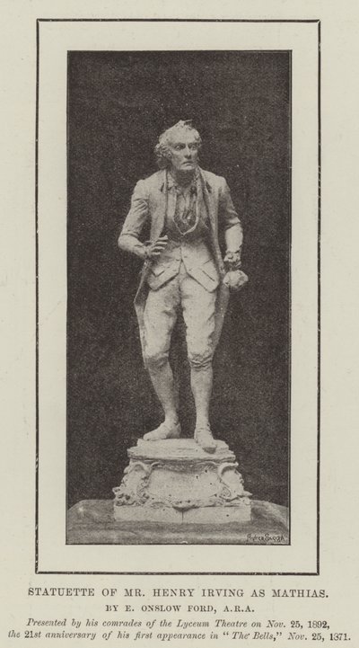 Statyett av Mr Henry Irving som Mathias av English Photographer