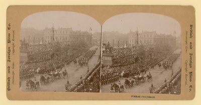 Stereografiskt tryck av Queen Victorias Diamond Jubilee av English Photographer