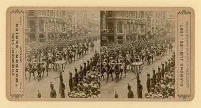 Stereoskopiskt tryck av drottning Victorias diamantjubileum, 28 juni 1897 av English Photographer