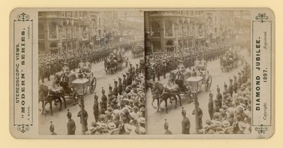 Stereoskopiskt tryck av drottning Victorias diamantjubileum, 28 juni 1897 av English Photographer