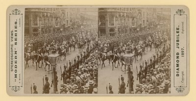Stereoskopiskt tryck av drottning Victorias diamantjubileum, 28 juni 1897 av English Photographer