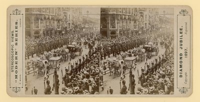 Stereoskopiskt tryck av drottning Victorias diamantjubileum, 28 juni 1897 av English Photographer