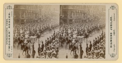 Stereoskopiskt tryck av drottning Victorias diamantjubileum, 28 juni 1897 av English Photographer