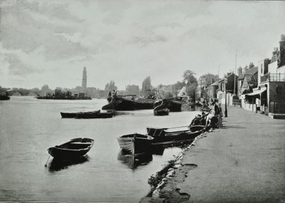 Strand-on-the-Green, Hounslow: allmän bild, 1895 av English Photographer