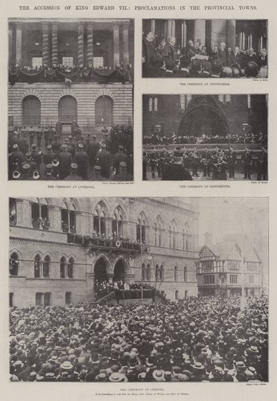 Kung Edward VII:s anslutning, proklamationer i provinsstäderna av English Photographer