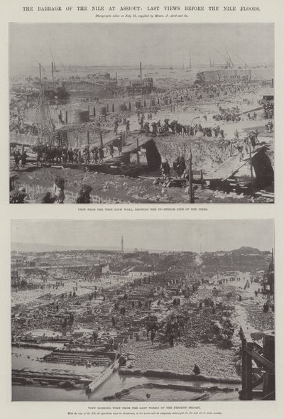 The Barrage of the Nile at Assiout, Sista vyerna före Nilens översvämningar av English Photographer