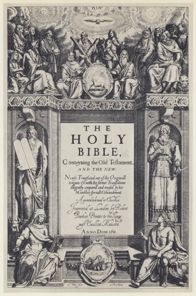 The Bible, R Barker 1611 (s/v foto) av English Photographer