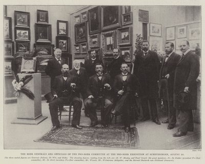 Boergeneralerna och tjänstemän från Pro-Boer Committee vid Pro-Boer-utställningen i Scheveningen, 20 augusti av English Photographer