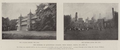 The Burning of Queenwood College, nära Romsey, Hants, den 10 juni av English Photographer