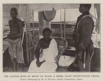 Den fångna kungen av Benin ombord på ett Nigerkustprotektoratfartyg av English Photographer