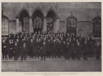 Kyrkan och oliktänkande, besök av icke-konformistiska ministrar hos ärkebiskopen av York i Bishopthorpe, 8 augusti av English Photographer
