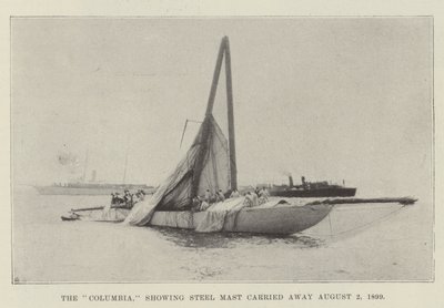Columbia, som visar Steel Mast bortförd 2 augusti 1899 av English Photographer