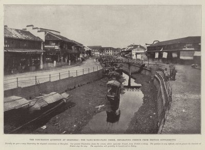 Koncessionsfrågan i Shanghai, Yang-King-Pang Creek, som skiljer franska från brittiska bosättningar av English Photographer