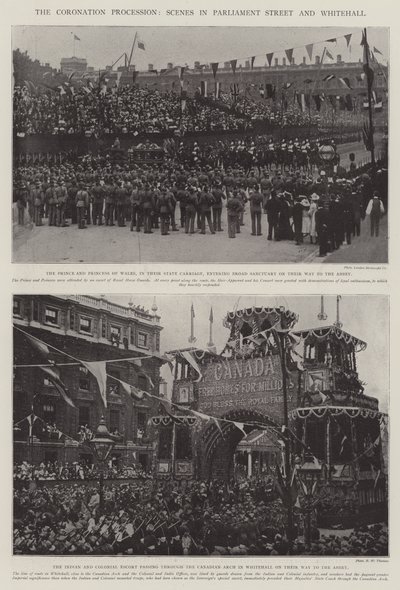 The Coronation Procession, Scenes in Parliament Street och Whitehall av English Photographer