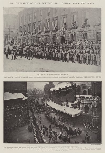 Kröningen av deras majestäter, kolonialgardet och eskorten av English Photographer