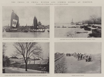 Krisen i Kina, vinter- och sommarscener i Tientsin av English Photographer