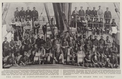 Krisen i Konstantinopel, armeniska flyktingar ombord på SS Douro av English Photographer