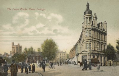 The Cross Roads, Swiss Cottage, London (färgfoto) av English Photographer