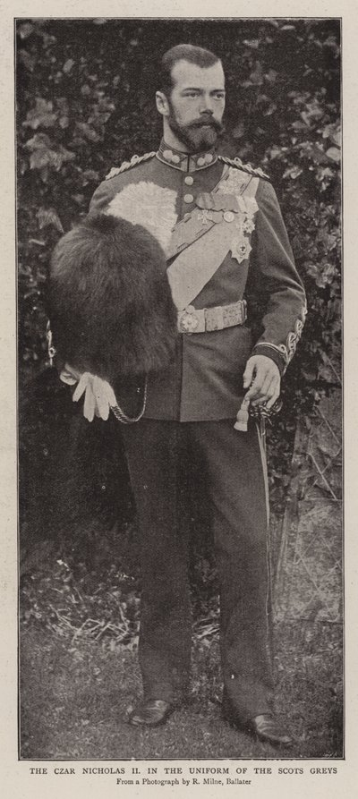 Tsaren Nicholas II i de skotska grånas uniform av English Photographer