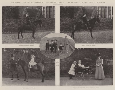 Den direkta arvslinjen till den brittiska tronen, prinsen av Wales barn av English Photographer
