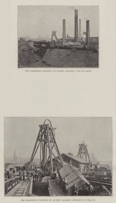Den katastrofala översvämningen av Audley Colliery av English Photographer