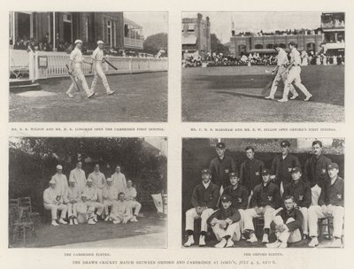 The Drawn Cricket Match mellan Oxford och Cambridge på Lords, 4, 5 och 6 juli av English Photographer