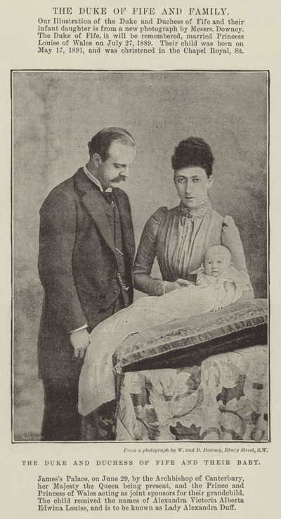Hertigen och hertiginnan av Fife och deras baby av English Photographer