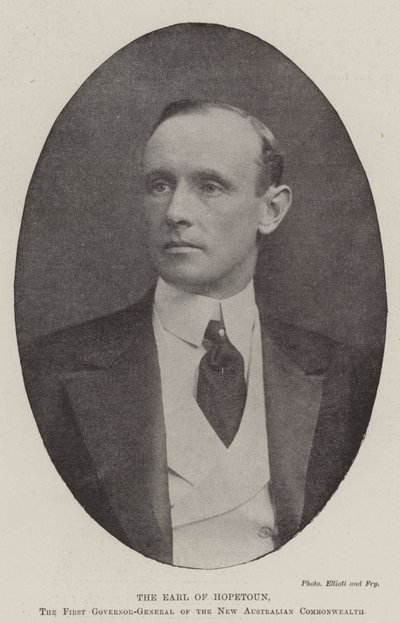 Earlen av Hopetoun, den förste generalguvernören i New Australian Commonwealth av English Photographer
