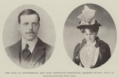 Earlen av Shaftesbury och Lady Constance Grosvenor, gifte sig idag, 15 juli av English Photographer
