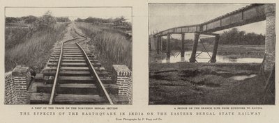 Effekterna av jordbävningen i Indien på Eastern Bengal State Railway av English Photographer