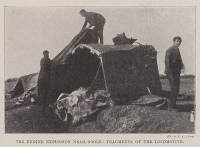 Motorexplosionen nära Goole, Fragment of the Locomotive av English Photographer