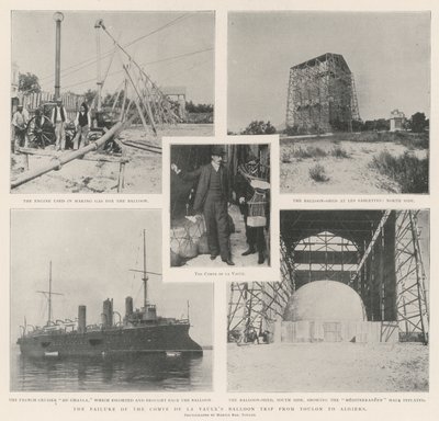 Misslyckandet av Comte de la Vaulxs ballongresa från Toulon till Alger av English Photographer