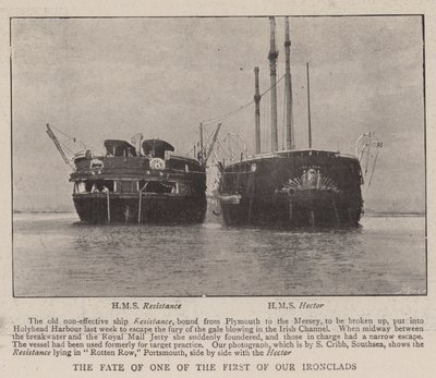 Ödet för en av de första av våra Ironclads av English Photographer