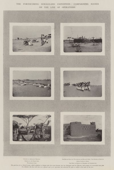 Den kommande Somaliland-expeditionen, kampanjscener på operationslinjen av English Photographer
