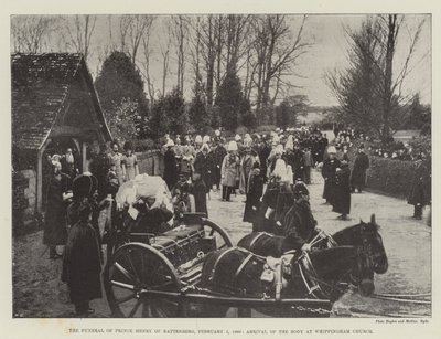 Prins Henrik av Battenbergs begravning, 5 februari 1896, kroppens ankomst till Whippingham Church av English Photographer