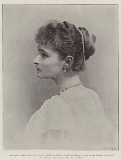 Storhertiginnan Alexandra Feodorovna (prinsessan Alix av Hessen), kejsar Nicholas II:s förlovade brud av English Photographer