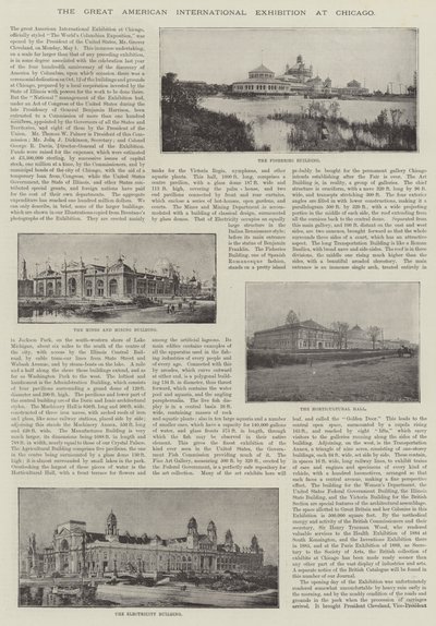 Den stora amerikanska internationella utställningen i Chicago av English Photographer