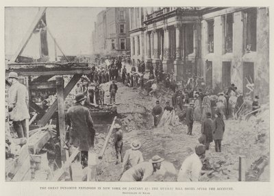 The Great Dynamite Explosion i New York den 27 januari, Murray Hill Hotel efter olyckan av English Photographer