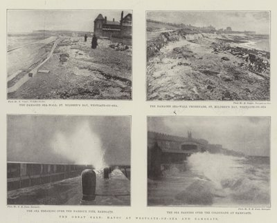 The Great Gale, Havoc vid Westgate-on-Sea och Ramsgate av English Photographer